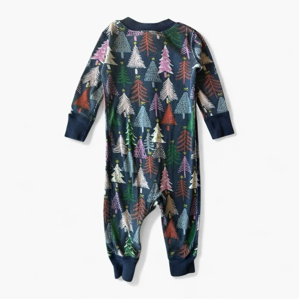 Hanna Andersson Baby Zip Sleeper 12-18M Twinkly Trees Organic Cotton Pajamas